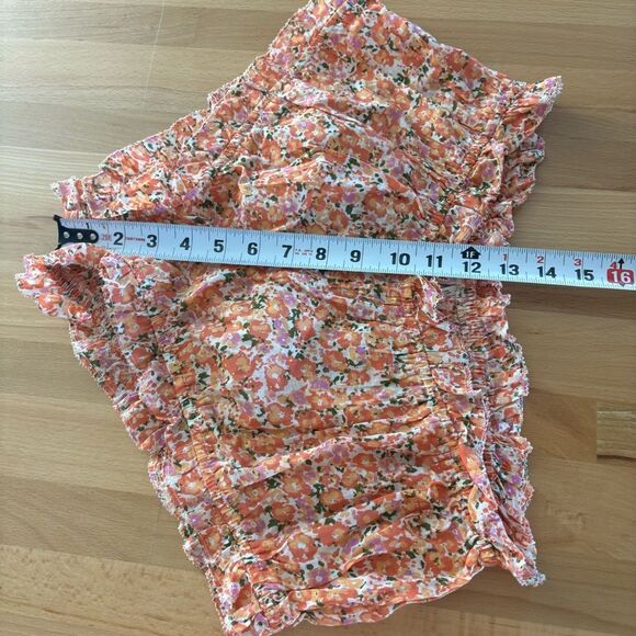 NWT By Anthropologie Medium Orange Floral Sleep Pajama Hot Shorts Bloomers - Picture 3 of 8